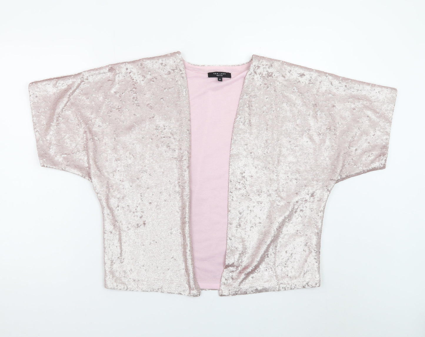 New Look Petite Pink Sequin Kimono Jacket Women's Size 6