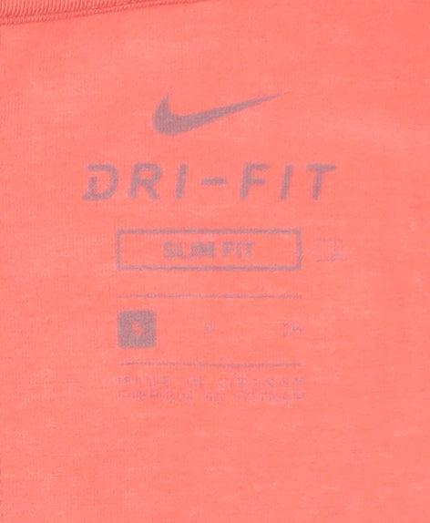 Nike Men's Orange Dri-FIT Slim Fit Sleeveless Gym Tank Top Size S