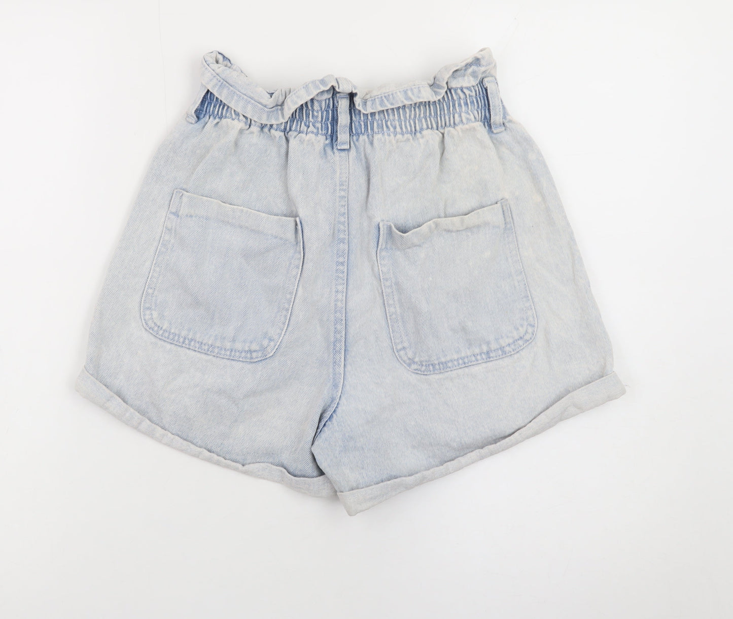 Savida Women’s Blue Paperbag Denim Shorts Size 8 High Waist