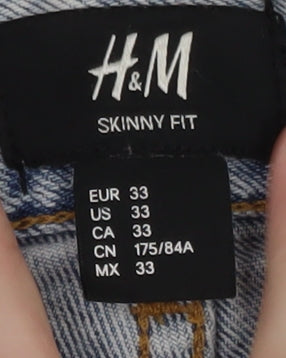 H&M Women's Blue Skinny Fit Denim Jeans Size 33