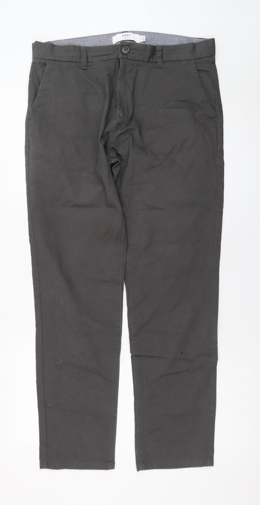 Next Men's Black Slim Fit Chino Trousers Size 34R