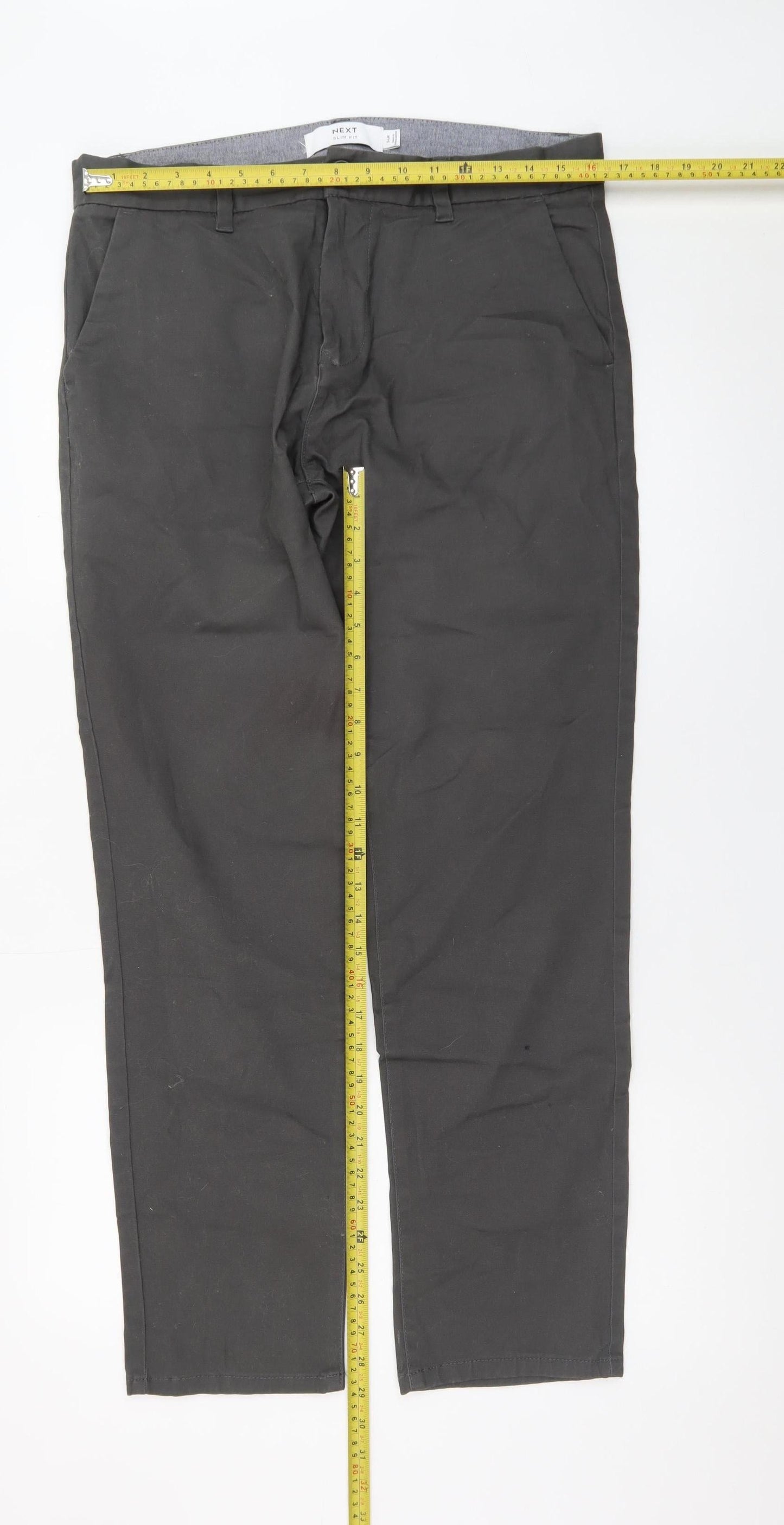 Next Men's Black Slim Fit Chino Trousers Size 34R