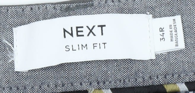 Next Men's Black Slim Fit Chino Trousers Size 34R