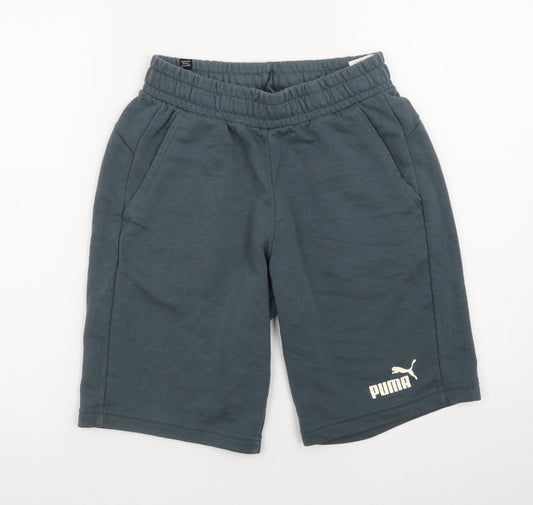 Puma Men's Grey Small Sweat Shorts Elastic Waist Casual