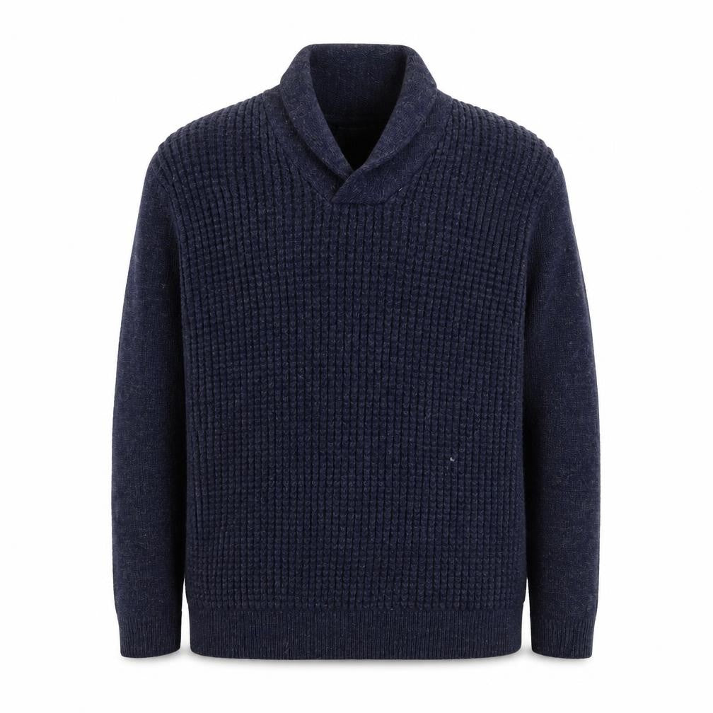 Dunnes Stores Mens Blue XL Collared Chunky Knit Pullover Jumper