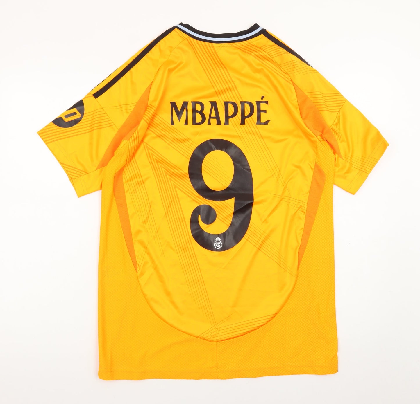 adidas Men Yellow Real Madrid Mbappé 9 Slim Fit Sports T-Shirt M