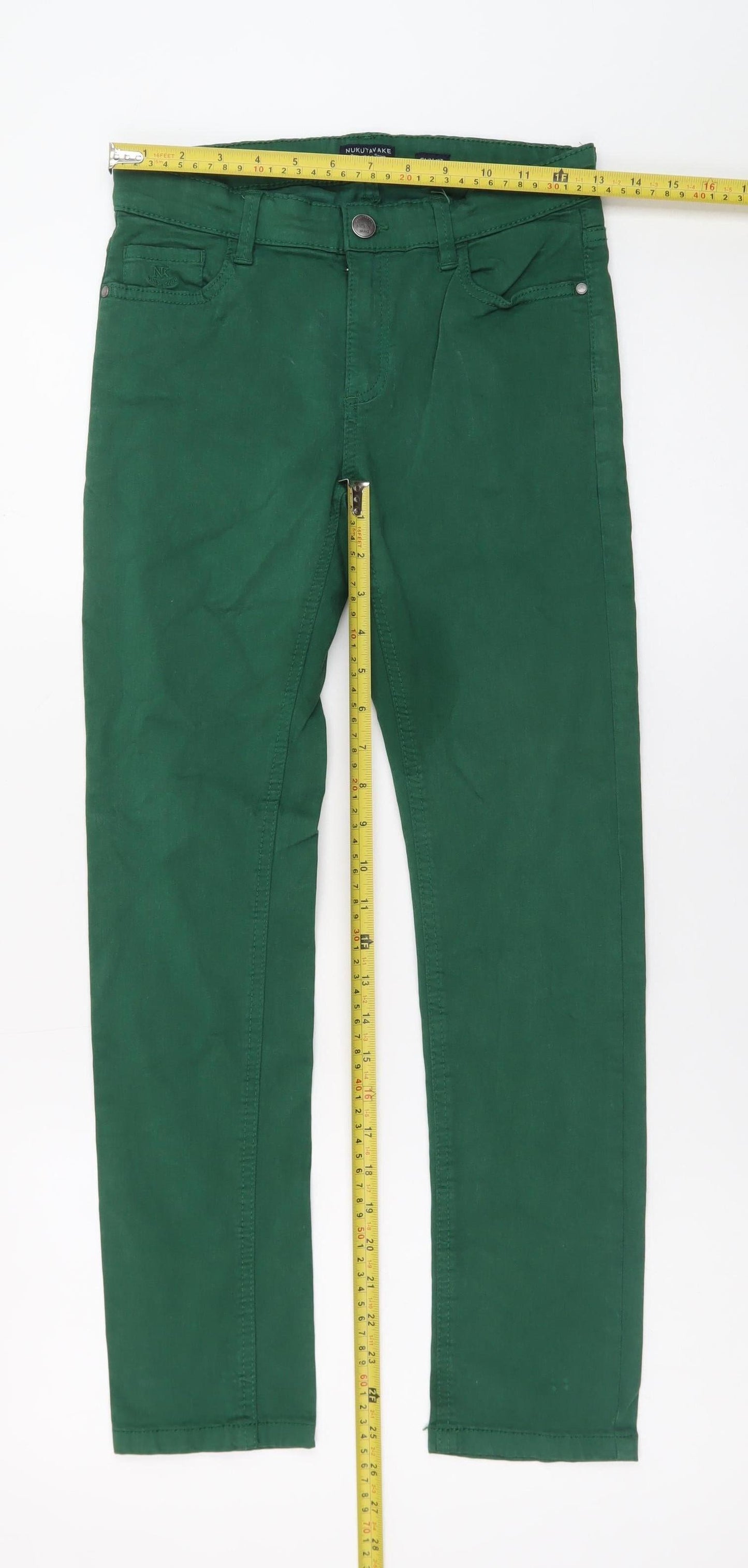 Nukutavake Teens Green Slim Fit Straight Jeans Size 10