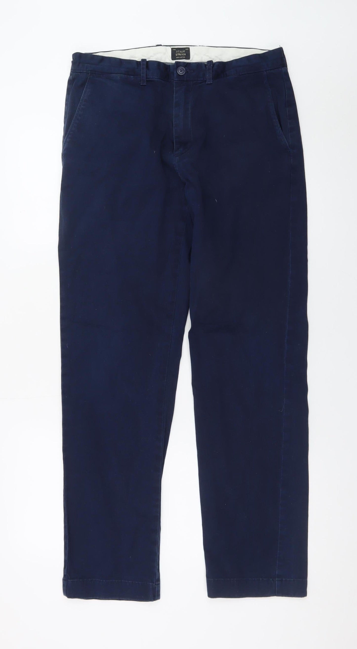 J.Crew Men's Blue Chino Trousers W32 L32 Slim Fit Stretch