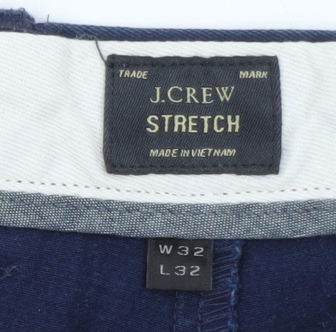 J.Crew Men's Blue Chino Trousers W32 L32 Slim Fit Stretch