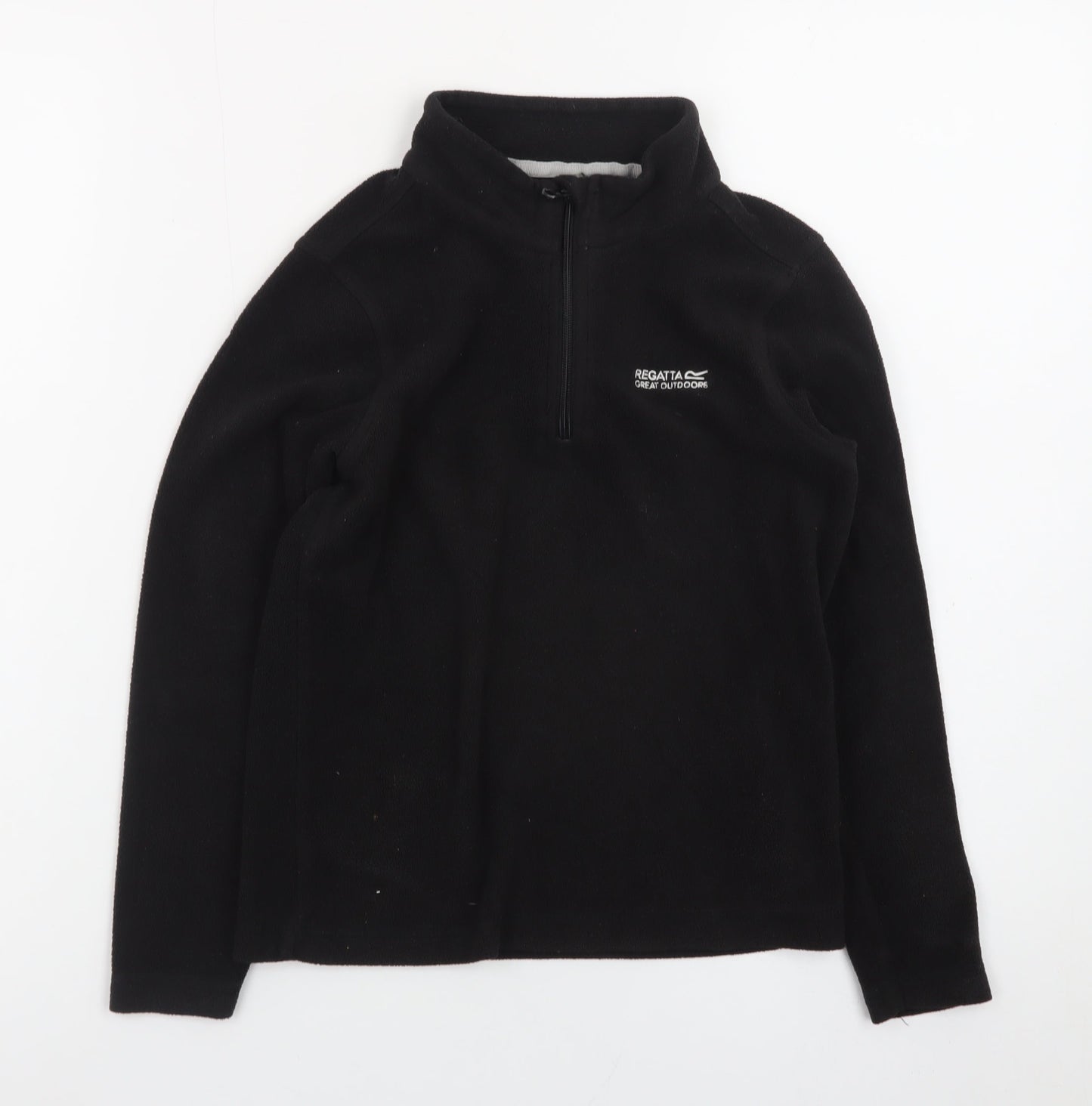 Regatta Boys Black Fleece 1/2 Zip Pullover Sweatshirt 9-10 Years