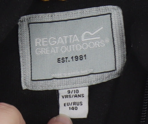 Regatta Boys Black Fleece 1/2 Zip Pullover Sweatshirt 9-10 Years