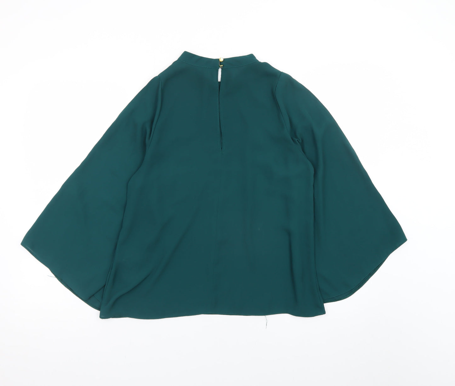 Oasis Women Green High Neck Kimono Sleeve Tunic Blouse Size 14
