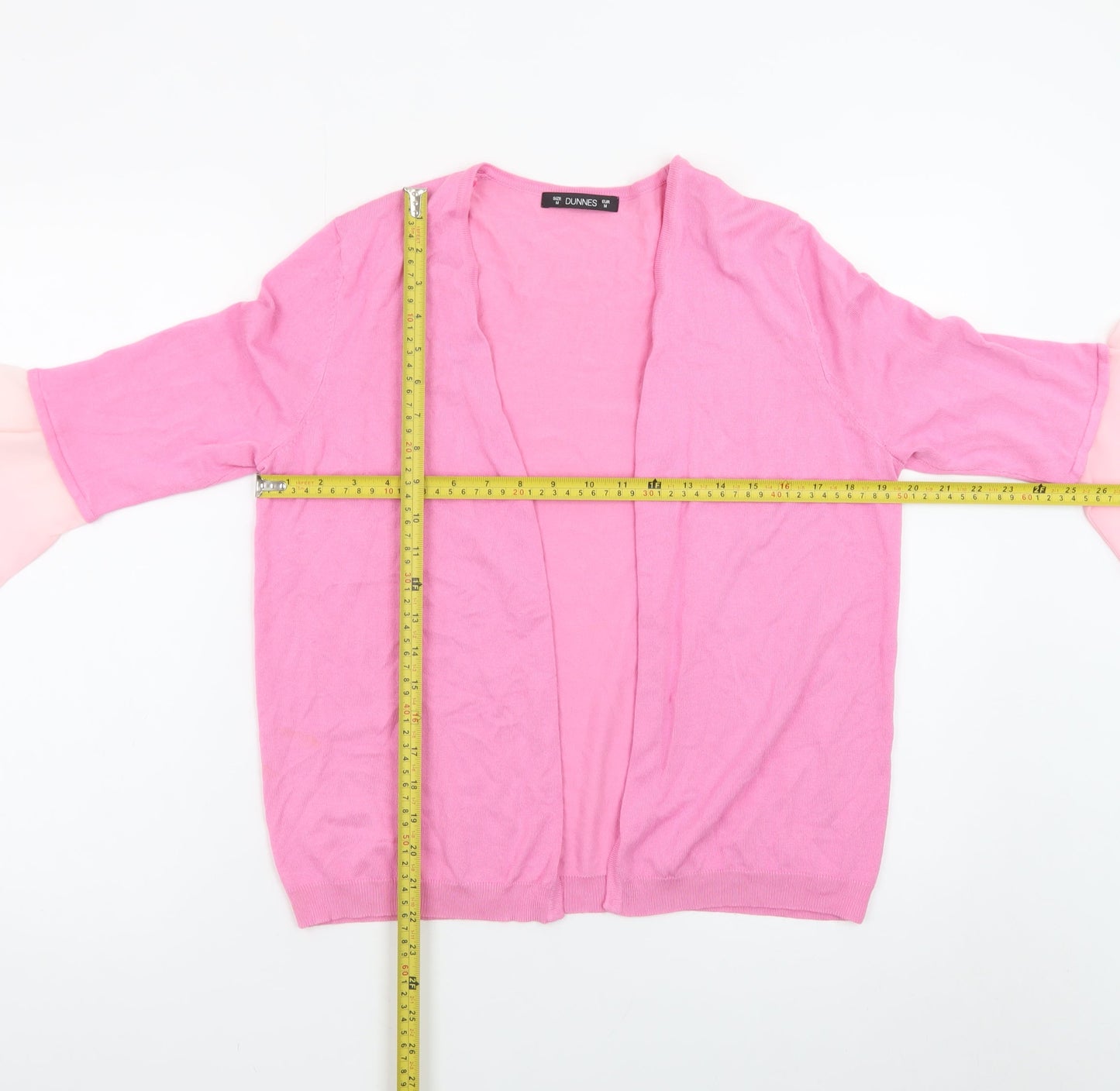 Dunnes Women’s Pink Flared Sleeve Open Knit Cardigan Size 12
