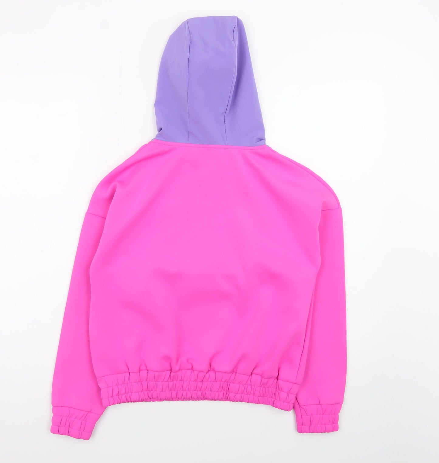 Dunnes Stores Teens Pink Purple 1/2 Zip Colourblock Hoodie Size XS