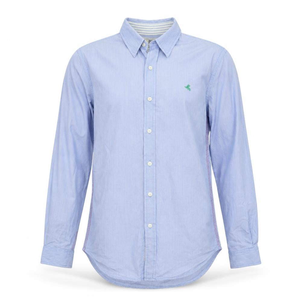 Club Room Men's Blue Striped Button-Up Long Sleeve Cotton Shirt M