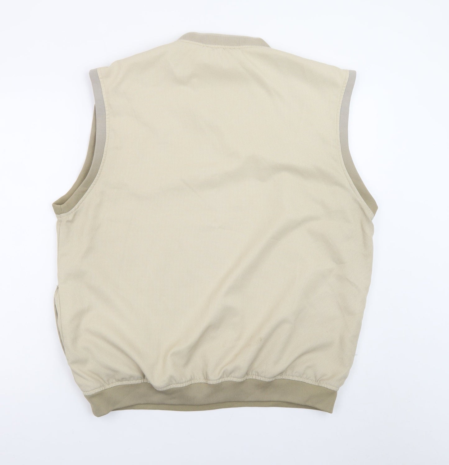 Ashworth Men's Beige Sleeveless V-Neck T-Shirt Size L Classic Fit