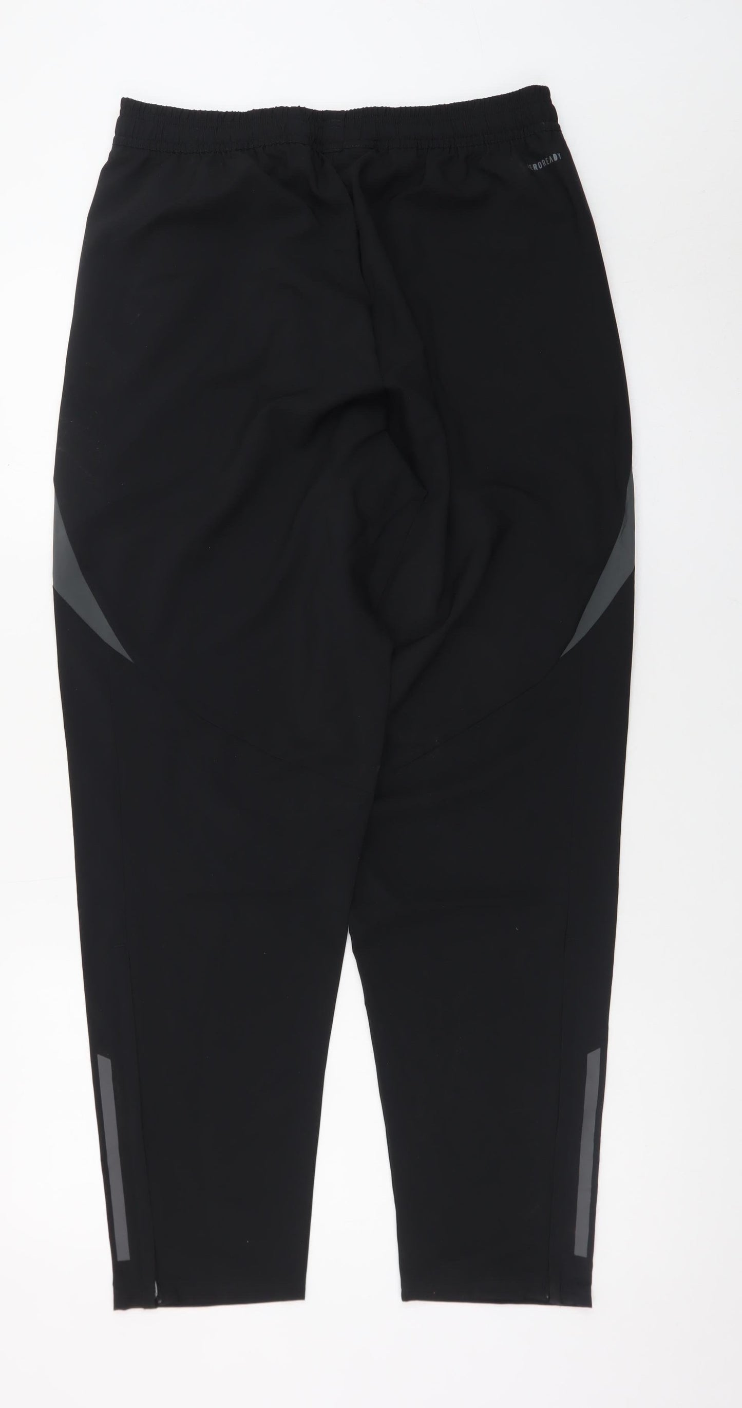 Adidas Womens Black Jogger Trousers M Regular Fit Reflective Sportswear
