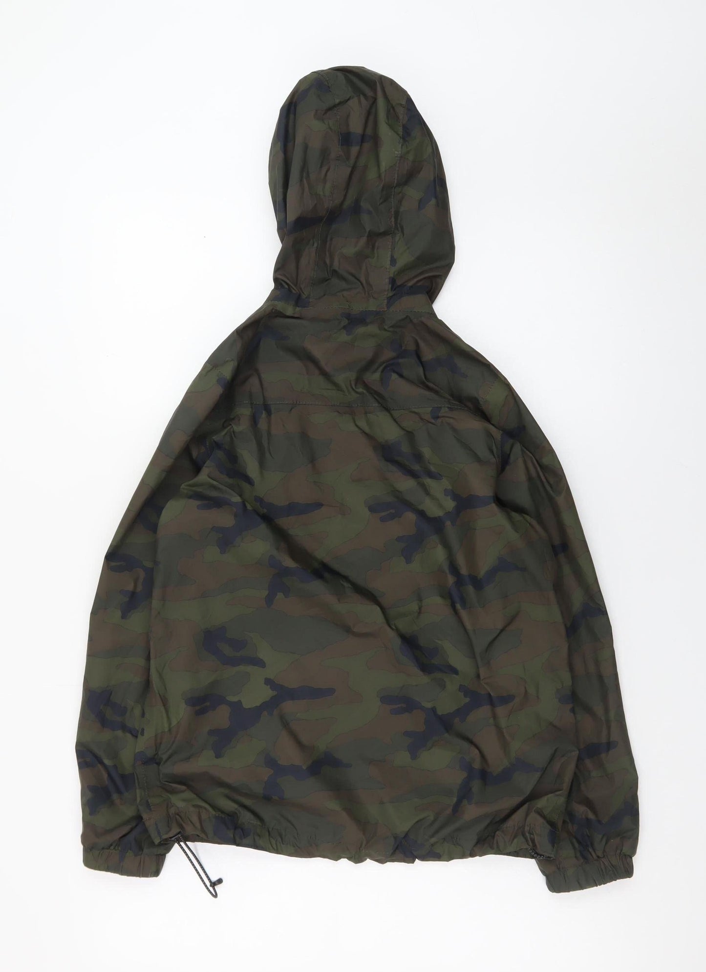 TOG24 Boys Green Camouflage Hooded Windbreaker Jacket Size 152