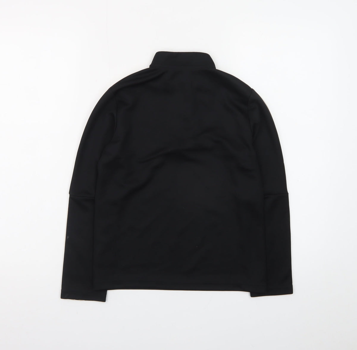 Adidas Girls Black 9-10 Years 1/4 Zip Sports Sweatshirt