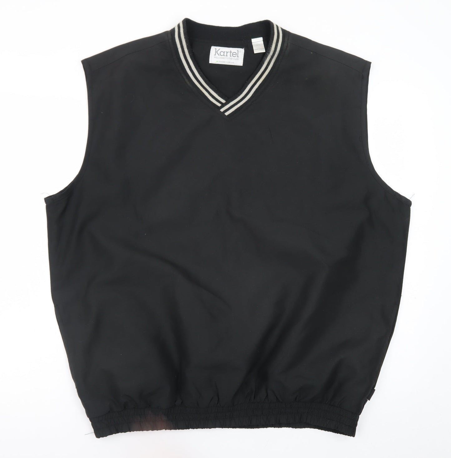 Kartel Men's Black Sleeveless V-Neck Regular Fit T-Shirt M