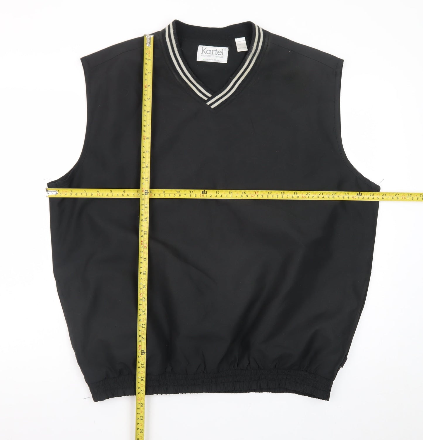 Kartel Men's Black Sleeveless V-Neck Regular Fit T-Shirt M