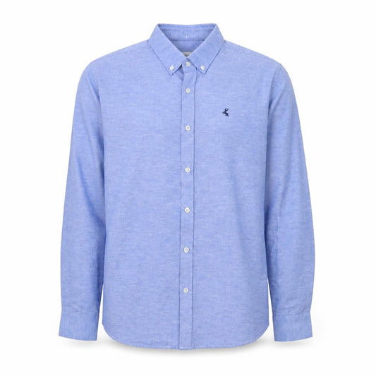 Ottomoda Men's Blue Button-Down Long Sleeve Dress Shirt M
