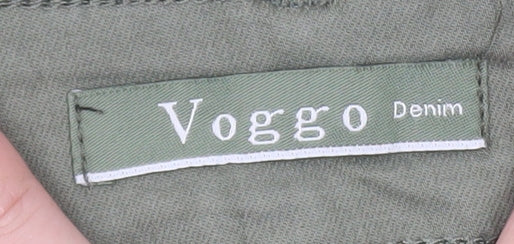 Voggo Women’s Green Cropped Slim Fit Stretch Jeans Size 10