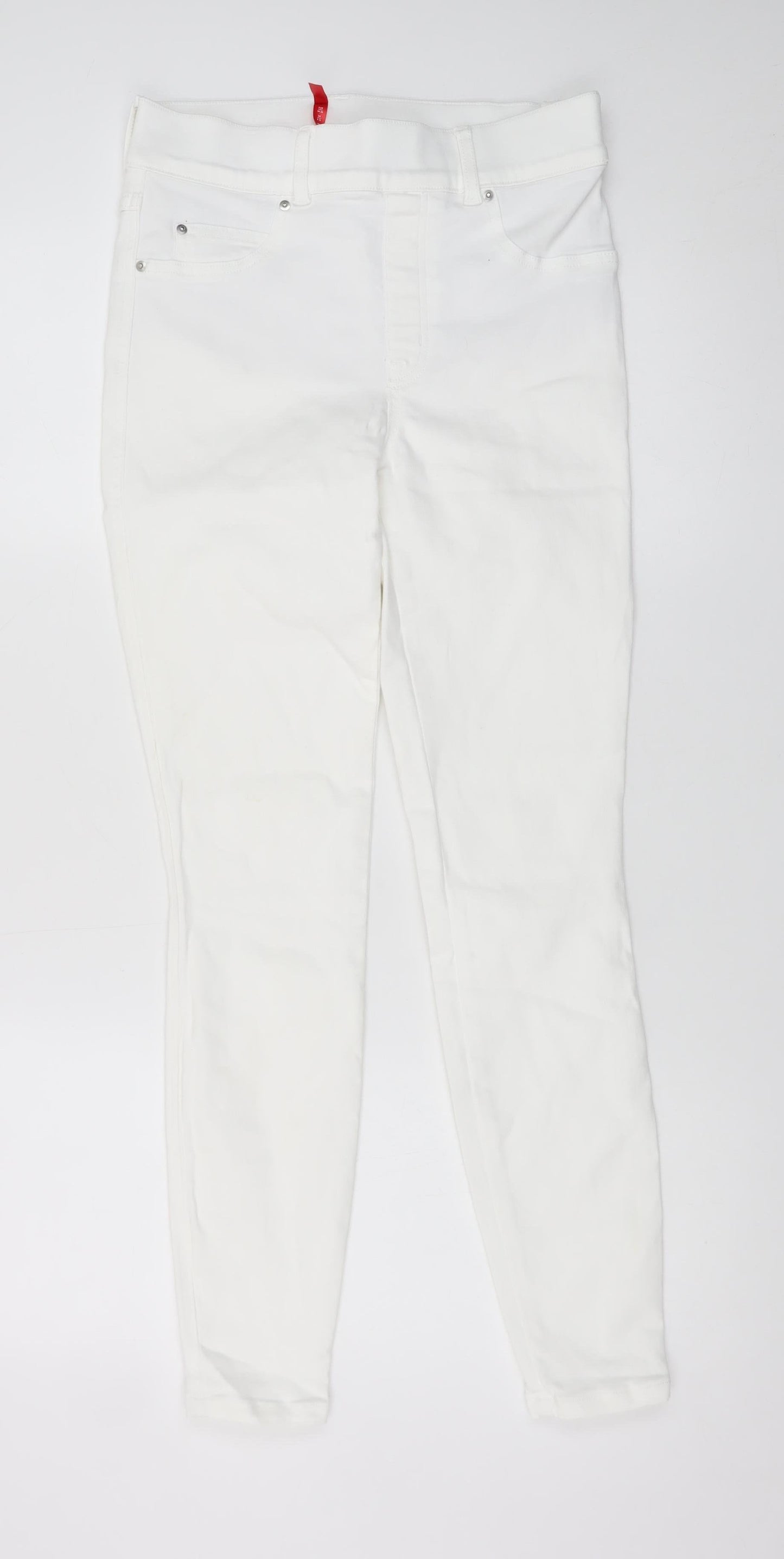 Spanx Women White Skinny Jeans Size S Slim Fit Stretch Denim