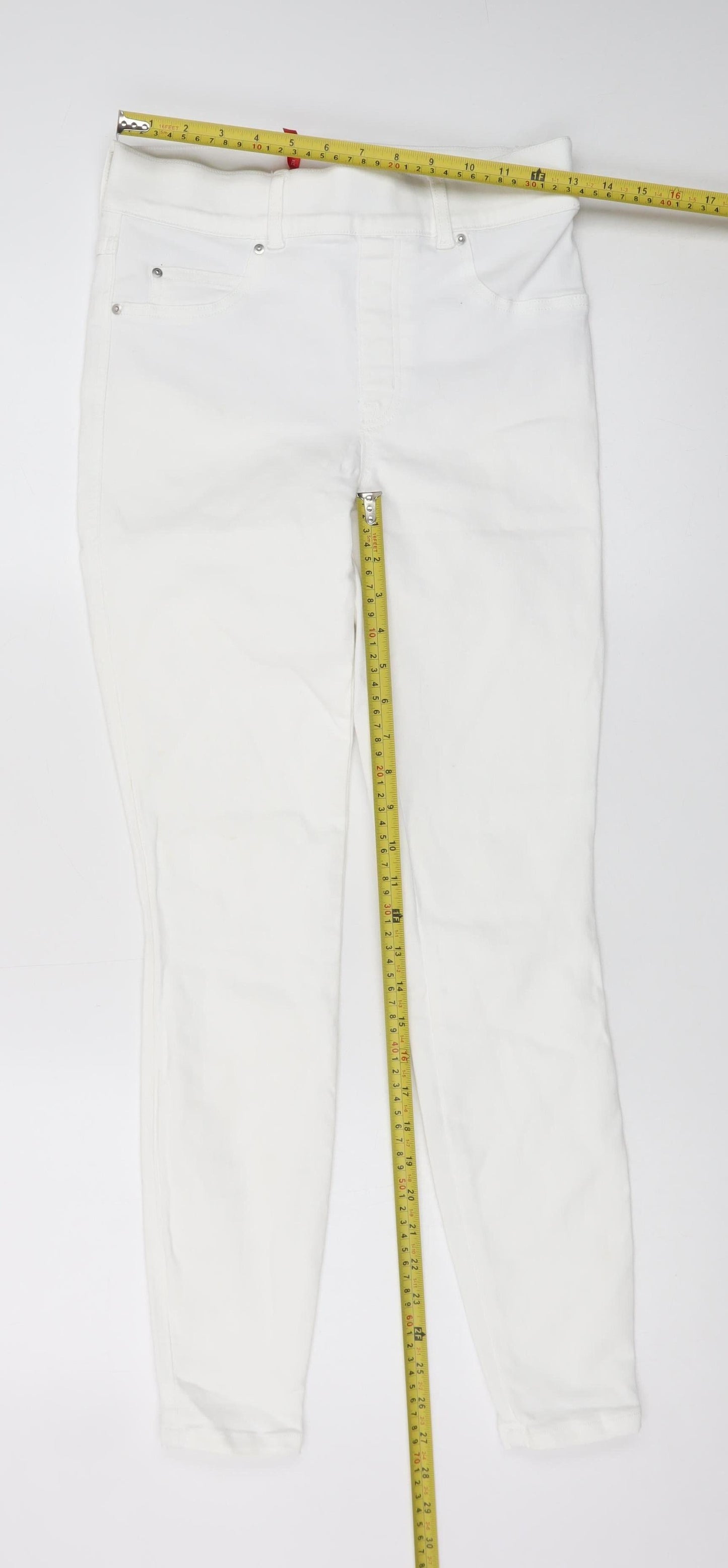 Spanx Women White Skinny Jeans Size S Slim Fit Stretch Denim