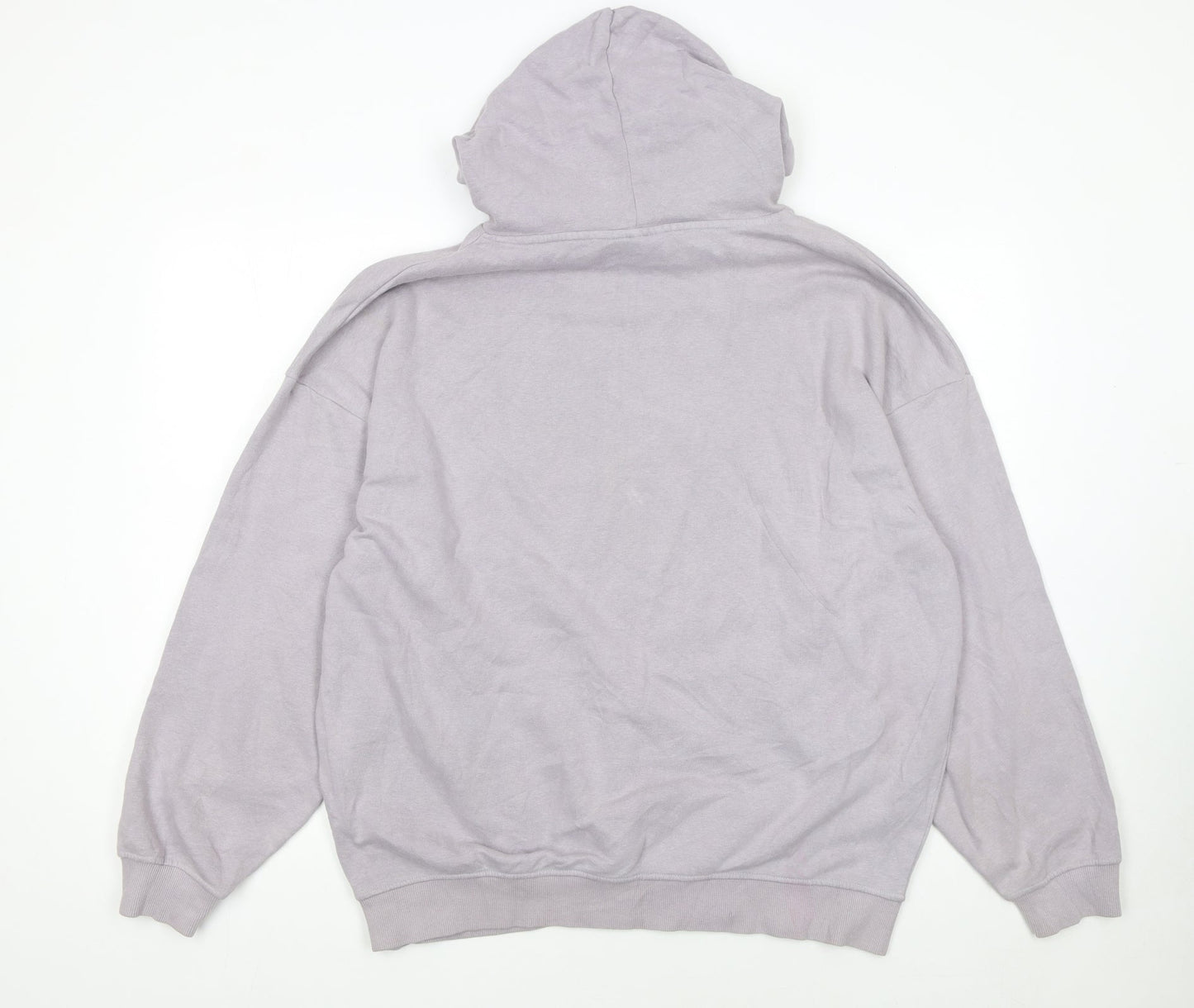 Fila Womens Light Grey Pullover Hoodie Size S Relaxed Fit Cotton Blend
