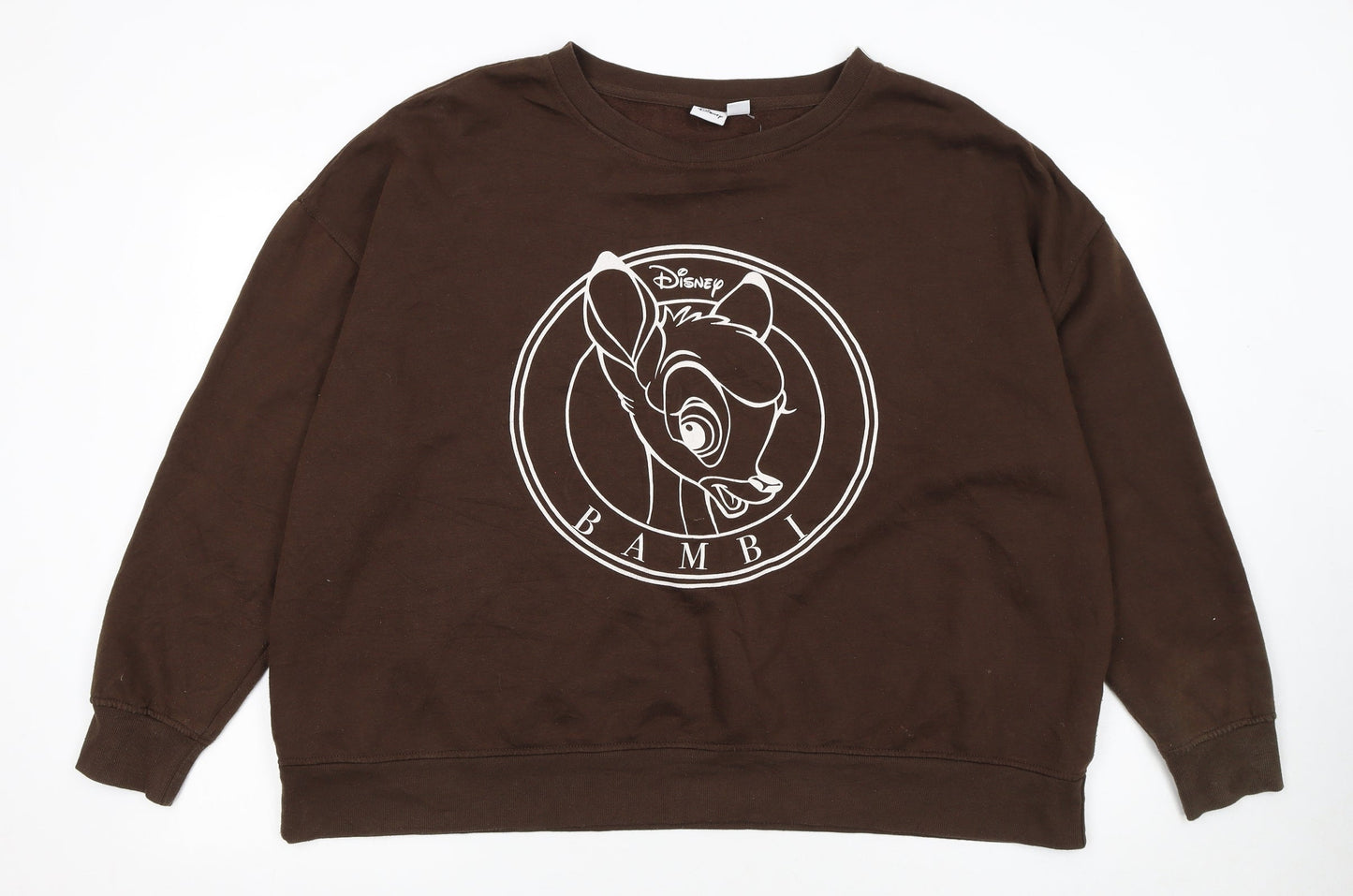 Disney Women’s Brown Bambi Sweatshirt 2XL Pullover Cotton Blend