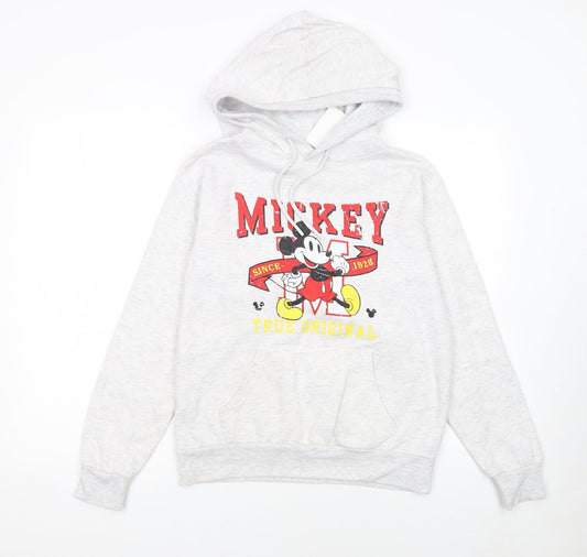 Disney Women’s Grey Mickey Mouse Pullover Hoodie 2XS