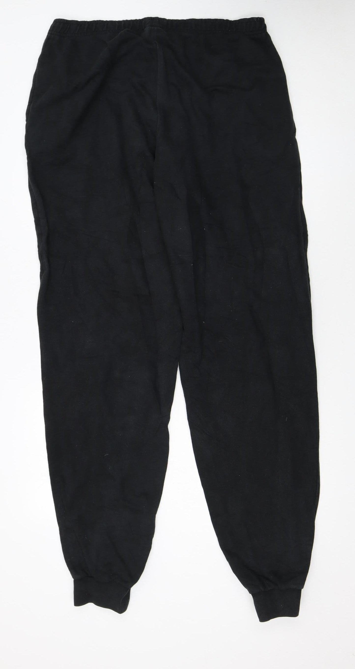 Adidas Mens Black Jogger Sweatpants L Regular Fit Elastic Waist