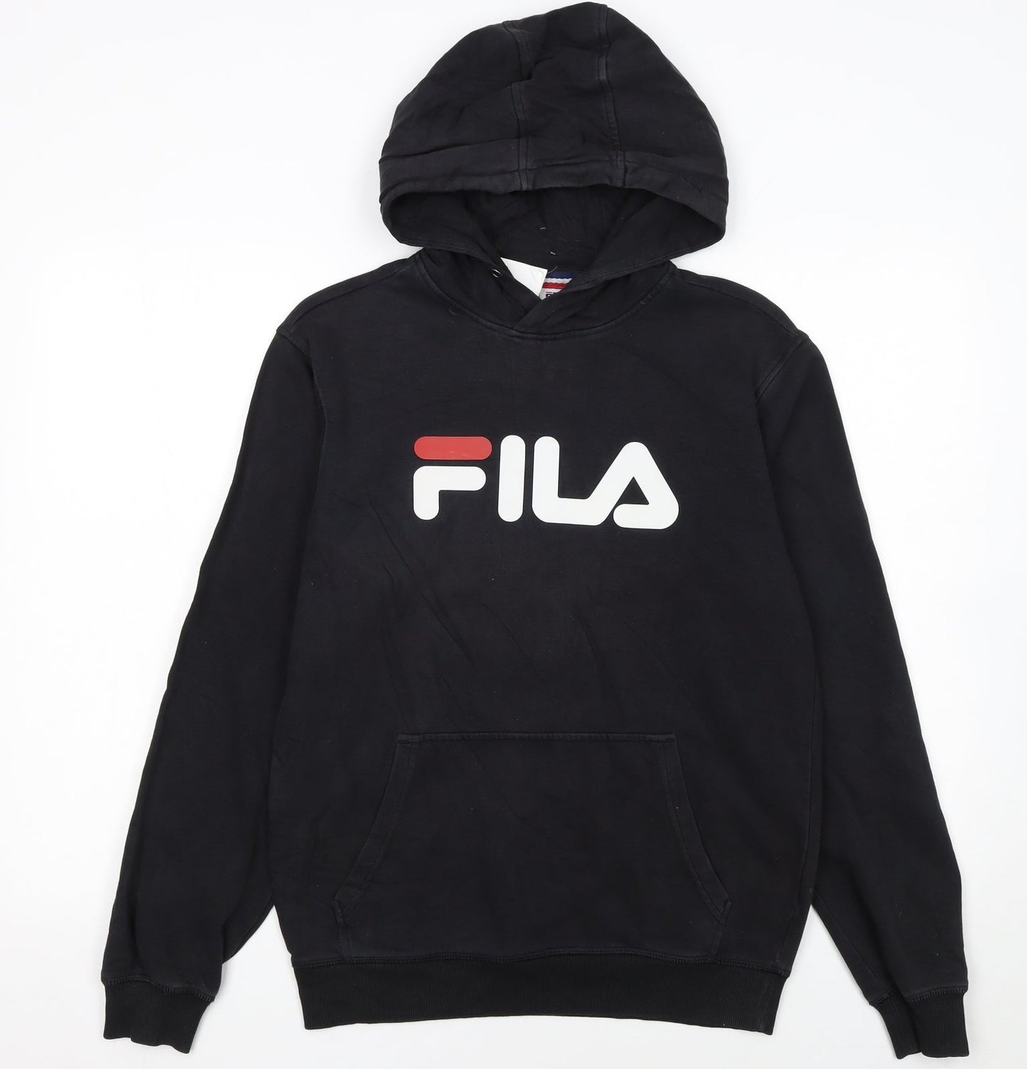 FILA Womens Black XS Pullover Hoodie With Logo Print