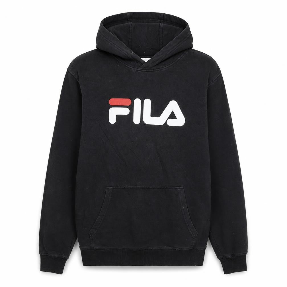 Fila Womens Black XS Pullover Hoodie With Logo Print