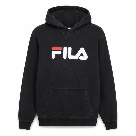 Fila Womens Black XS Pullover Hoodie With Logo Print