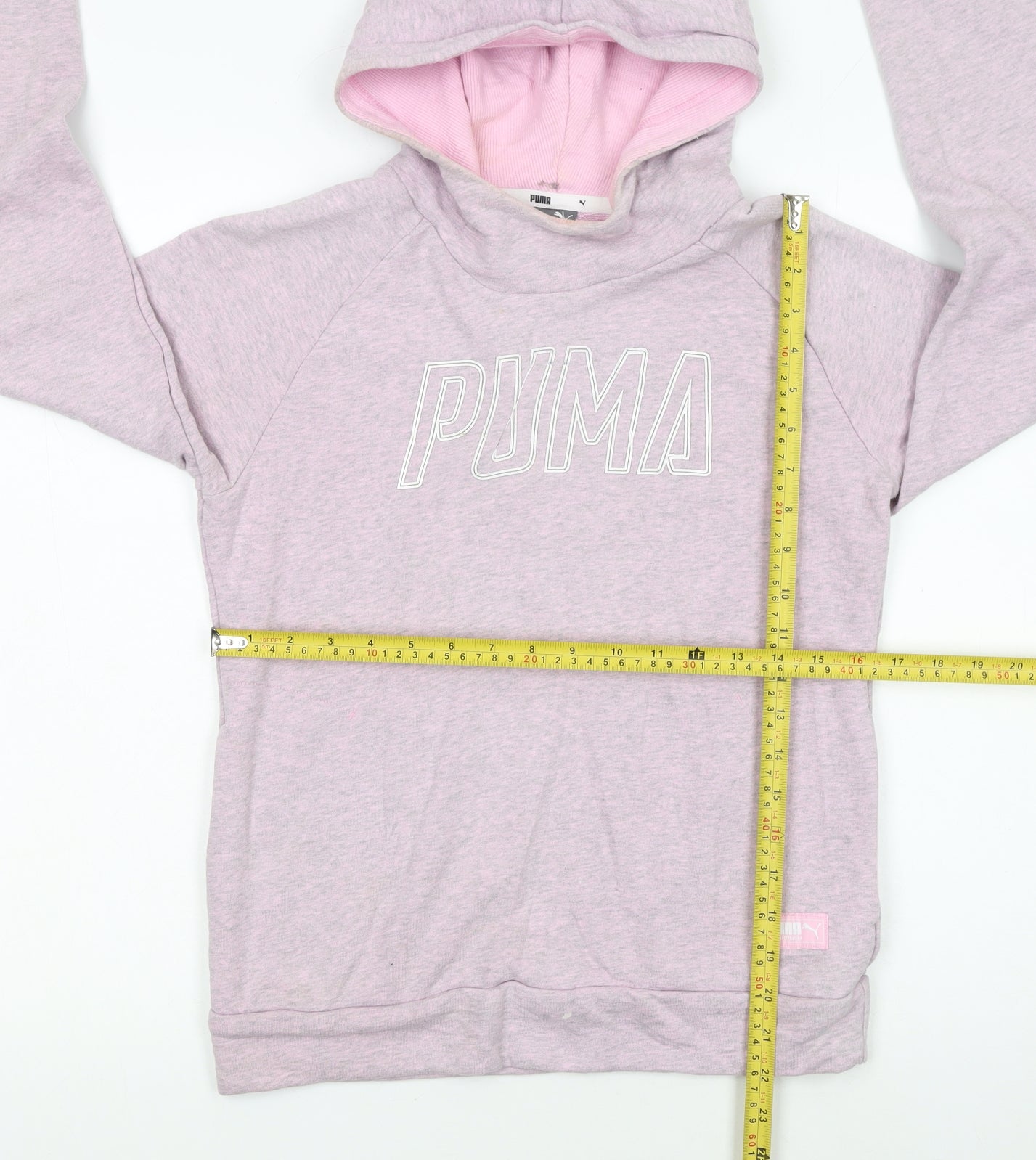 Puma Women's Pink Pullover Hoodie Small Cotton Blend