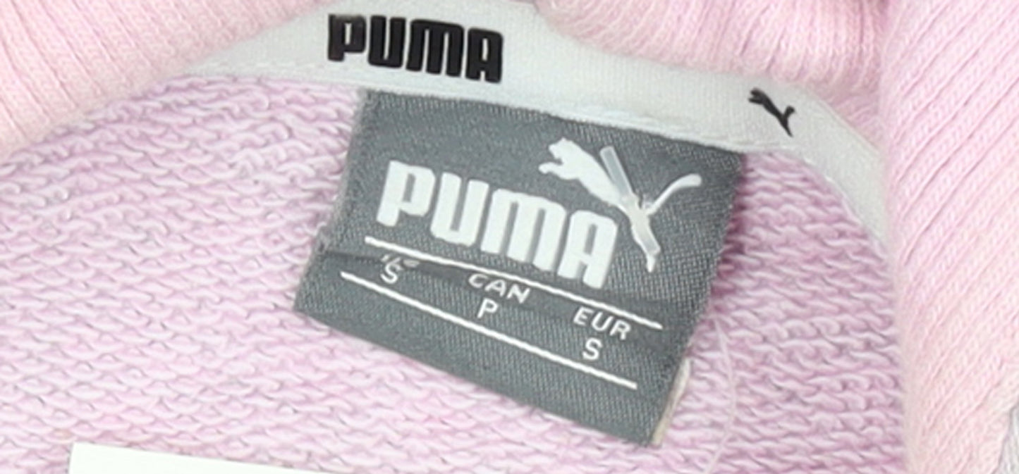 Puma Women's Pink Pullover Hoodie Small Cotton Blend