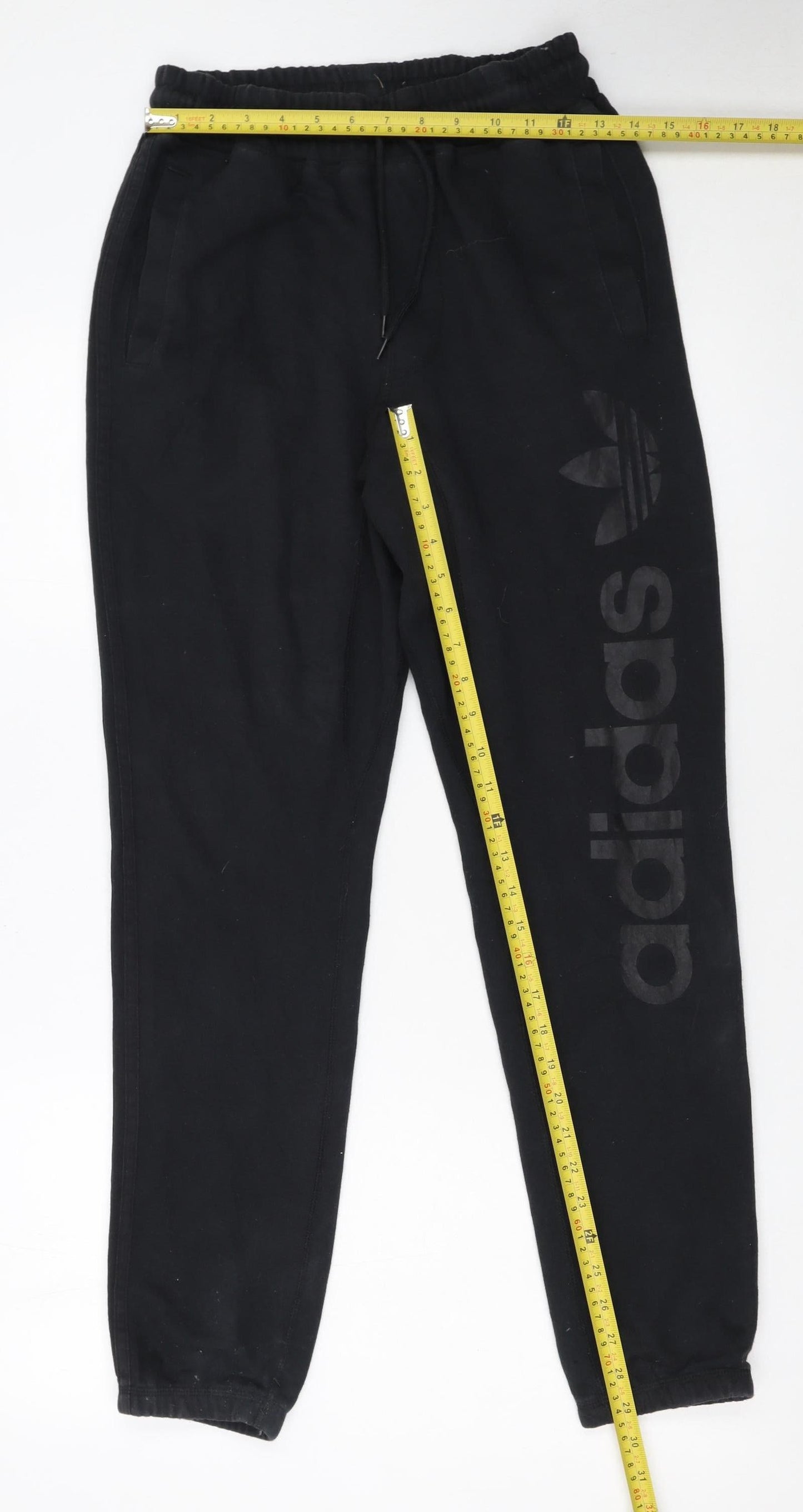 Adidas Womens Black Jogger Sweatpants S Tapered Fit Elastic Waist