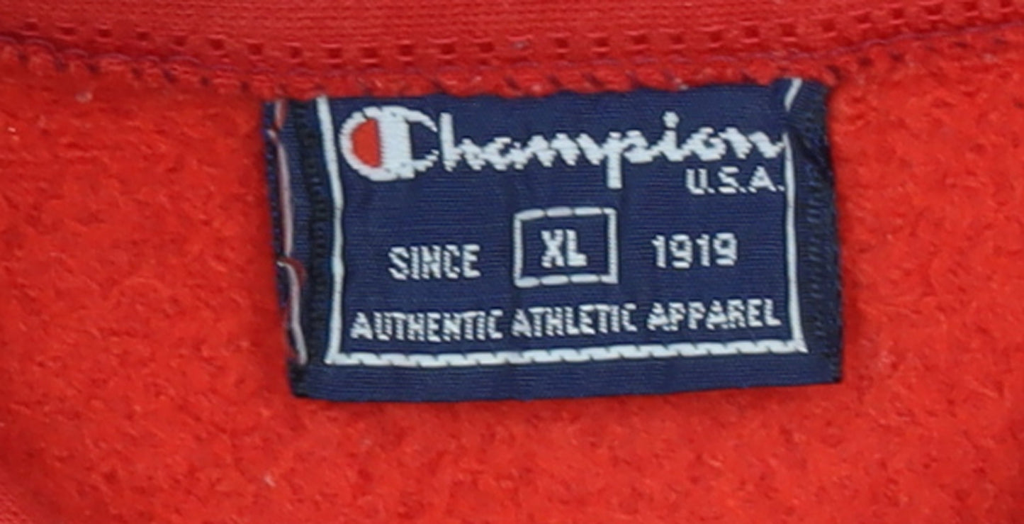 Champion Men's Red XL Track Jacket Full Zip Fleece Activewear