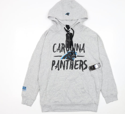 NFL Team Apparel Men's Grey Carolina Panthers Pullover Hoodie M