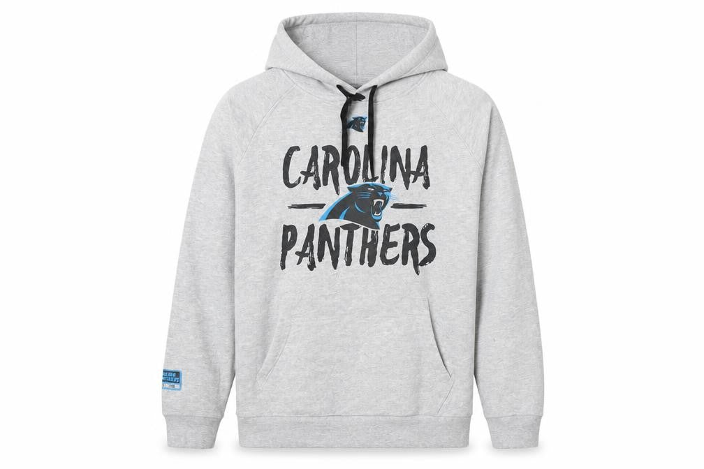 NFL Team Apparel Men's Grey Carolina Panthers Pullover Hoodie M