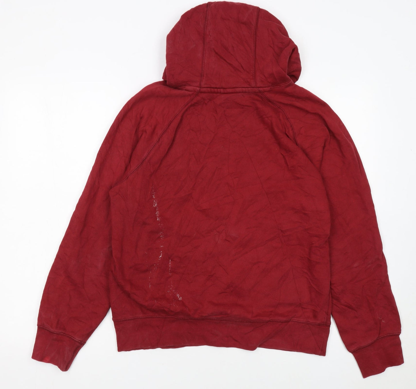 Nike Men's Red Pullover Hoodie S Graphic Print Cotton Blend