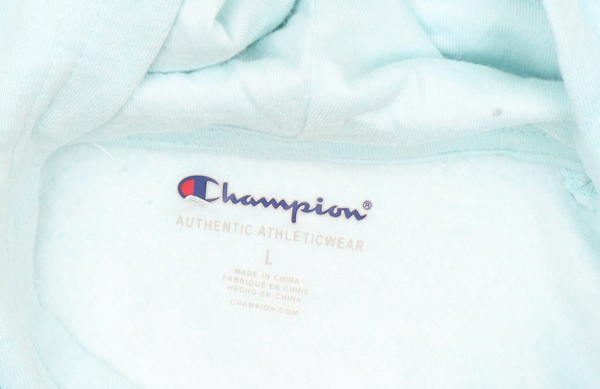 Champion Girls Blue Pullover Hoodie L Logo Fleece Sweatshirt