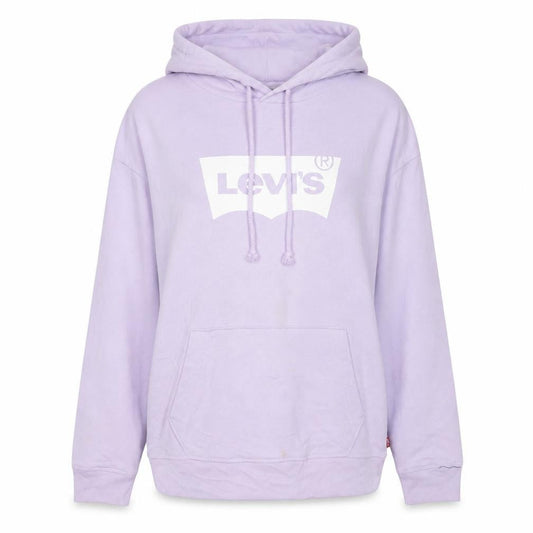 Levi's Girls Purple Pullover Hoodie S Logo Graphic Cotton Sweatshirt