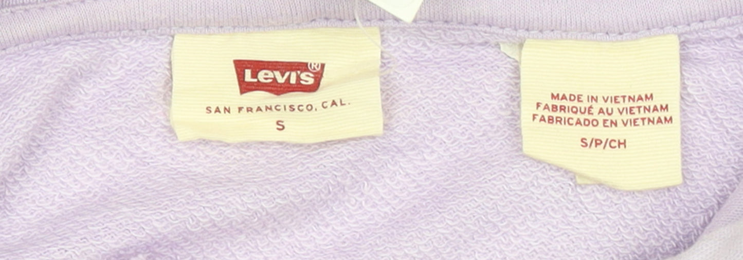 Levi's Girls Purple Pullover Hoodie S Logo Graphic Cotton Sweatshirt