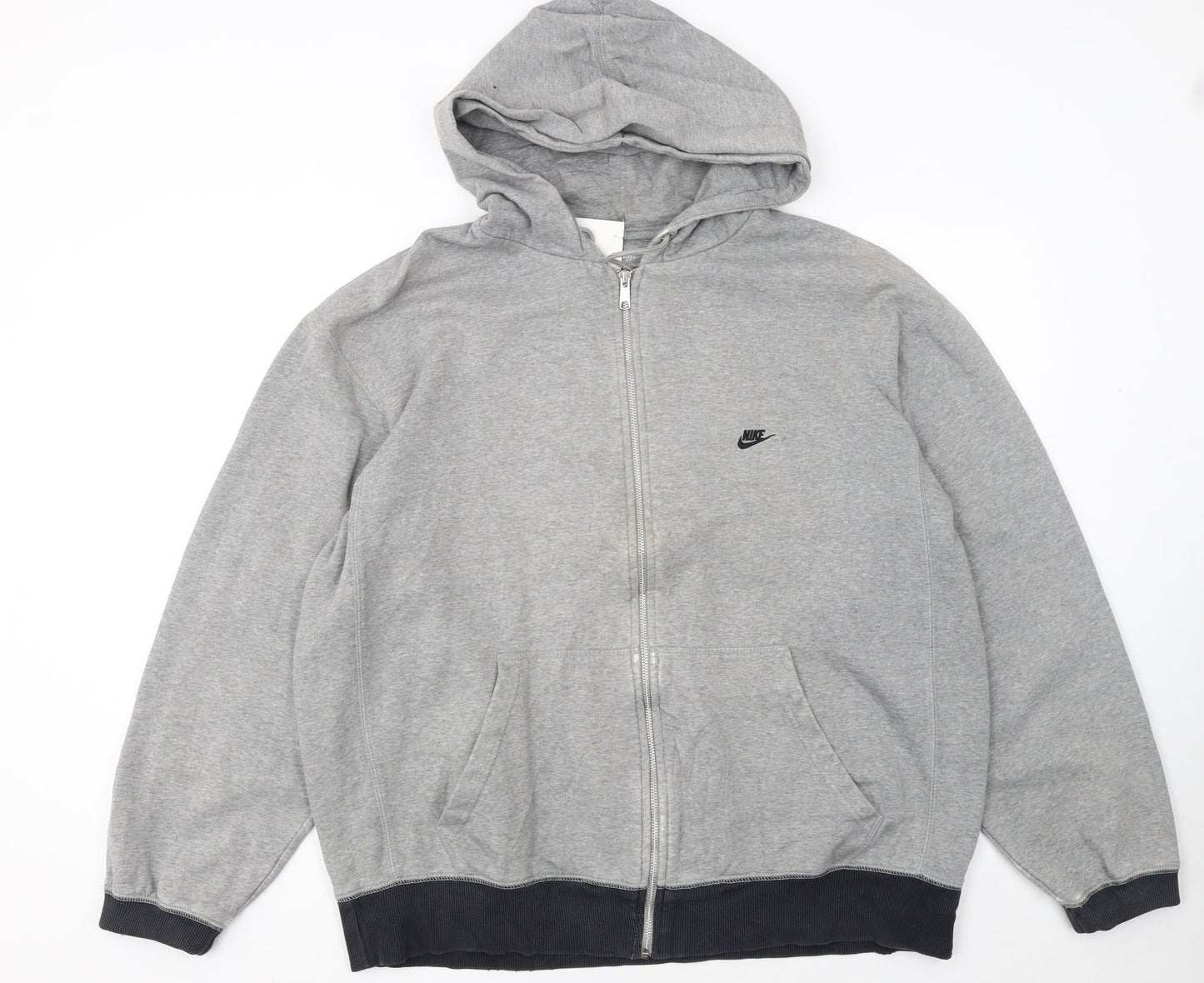 Nike Men's Grey Full Zip Hoodie 2XL Regular Fit Sportswear