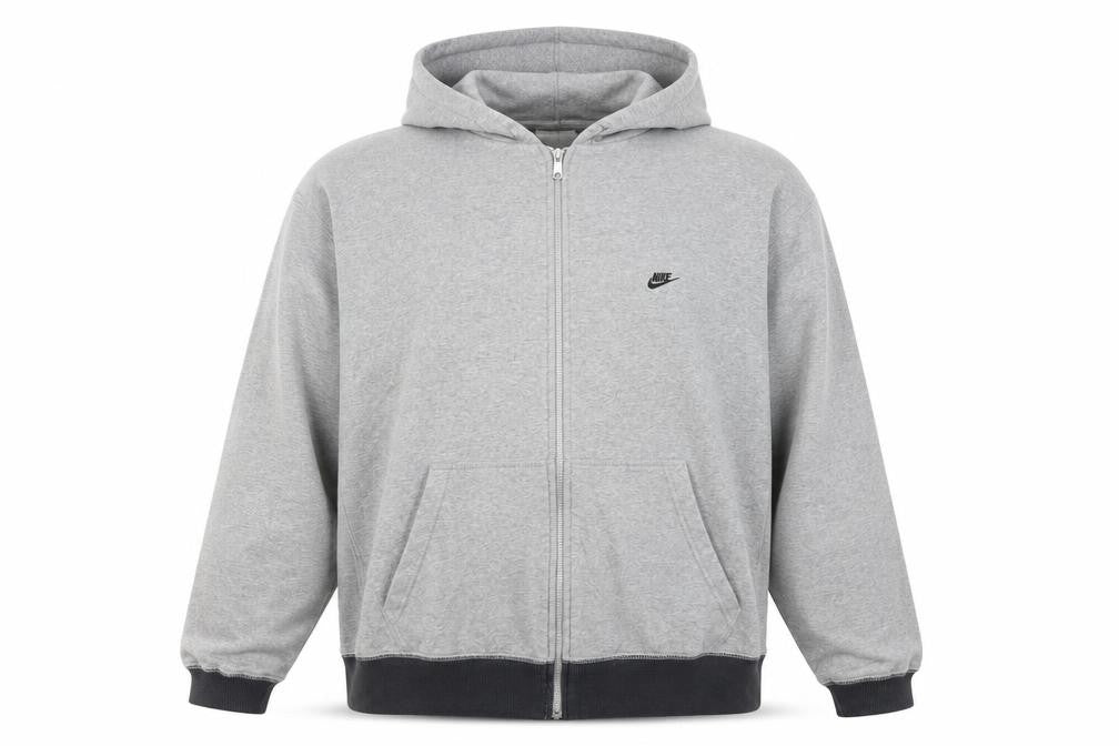 Nike Men's Grey Full Zip Hoodie 2XL Regular Fit Sportswear