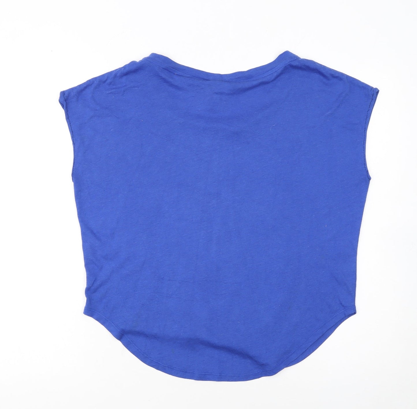 Nike Women's Blue Cropped Sleeveless Cotton T-Shirt Size S