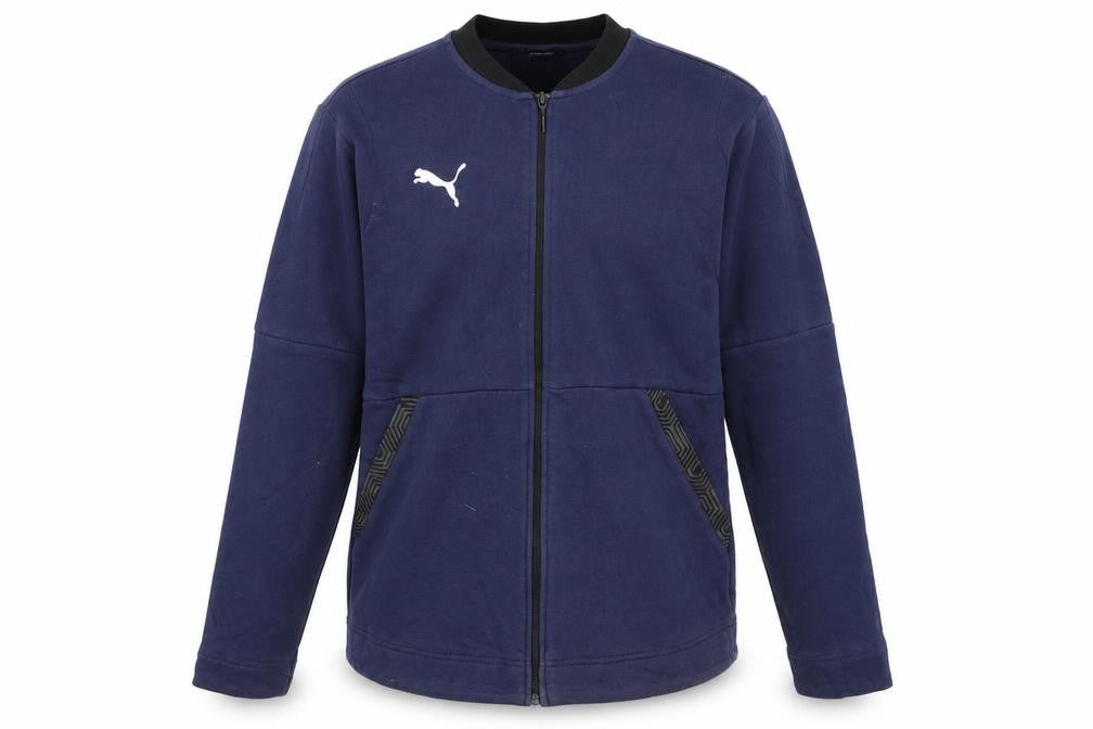Puma Men's Blue Large Full Zip Track Jacket Cotton Blend